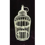 antiker Vogelkäfig Vogelbauer Blumenkäfig Dekokäfig antik Weiss Pflanzenkäfig Pflanzkäfig Jugendstil Kolonialstil Metall Metallkäfig