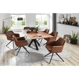möbelliebling Quincy 160 x 77 x 85 cm Akazie natur/schwarz