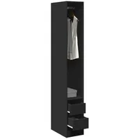 VidaXL Kleiderschrank Schwarz 30x50x200 cm Holzwerkstoff