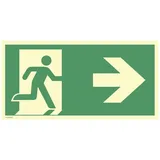 moedel - warnen-sichern-kennzeichnen Hinweisschild Notausgang rechts Pfeil rechts 29,7 x 14,8 cm Grün