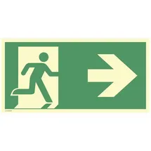 moedel - warnen-sichern-kennzeichnen Hinweisschild Notausgang rechts Pfeil rechts 29,7 x 14,8 cm Grün