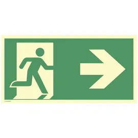 moedel - warnen-sichern-kennzeichnen Hinweisschild Notausgang rechts Pfeil rechts 29,7 x 14,8 cm Grün
