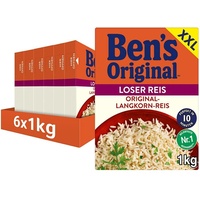 Ben's Original XXL Original Langkorn Reis Lose 10 Minuten Vegan 6er Set 6 kg