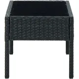 vidaXL Gartentisch Schwarz 75x40x37 cm Poly Rattan