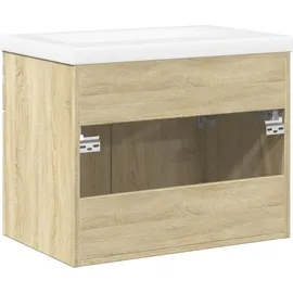 vidaXL Waschbeckenunterschrank mit Einbaubecken Sonoma-Eiche