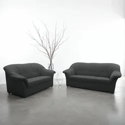 Polstergarnitur DOMO COLLECTION "Pegnitz", grau, H:82cm T:82cm, 100% Polyester, Sitzmöbel-Sets