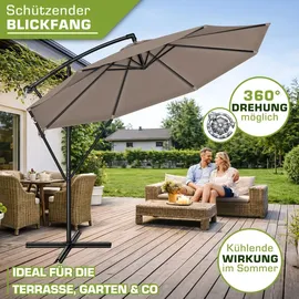 tillvex Ampelschirm Ø 350 cm Cappuccino