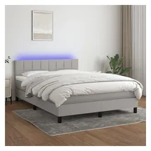 vidaXL Boxspringbett 140 x 200 cm LED Grau