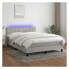 vidaXL Boxspringbett 140 x 200 cm LED Grau