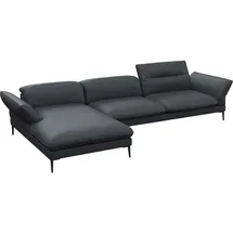 flexlux Ecksofa FLEXLUX "Salino, Funktionssofa mit Recamiere, Relaxsofa, Ecksofa", schwarz (deep schwarz), B:340cm H:88cm T:182cm, Sofas, Ecksofa, Sofa mit Arm- und Kopfteil-Verstellungen, Kaltschaum & Stahl-Wellen