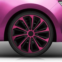 16 Zoll Radkappen/Radzierblenden 16" Nr.006 (Farbe Schwarz-Pink), passend für Fast alle Fahrzeugtypen (universal)
