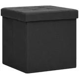 vidaXL Hocker Mit Stauraum Schwarz Leinenoptik Vidaxl