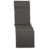 Relaxsesselauflage, Graphit, Textil, Uni, Füllung: Schaumstoff, Vlies, 50x4x164 cm, Made in Germany, pflegeleicht, Outdoor-Kissen, Gartenstuhlauflagen, Hochlehner-Auflagen