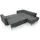 Selsey Eckcouch Easy-Clean-Velours 2-Sitzer Dunkelgrau
