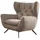 KAWOLA Hochlehnsessel CHARME Cord 72 x 100 x 80 cm taupe mit Kissen