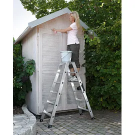 Günzburger Aluminium-Stufen-Stehleiter 2 x 6 Stufen (40212)