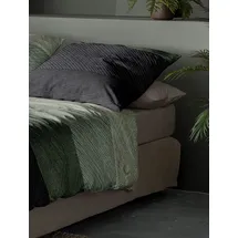 IRISETTE Flanell Gestreift Grün 200 x 200 cm + 2 x 80 x 80 cm