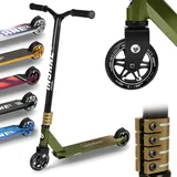 fun pro Roller Insane2, Scooter Kinder Erwachsene, 2 Reifen Stunt Roller, TPR-Grif... - Grün