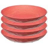 Koziol Club Organic Teller, Ø22cm, 4-teilig, coral