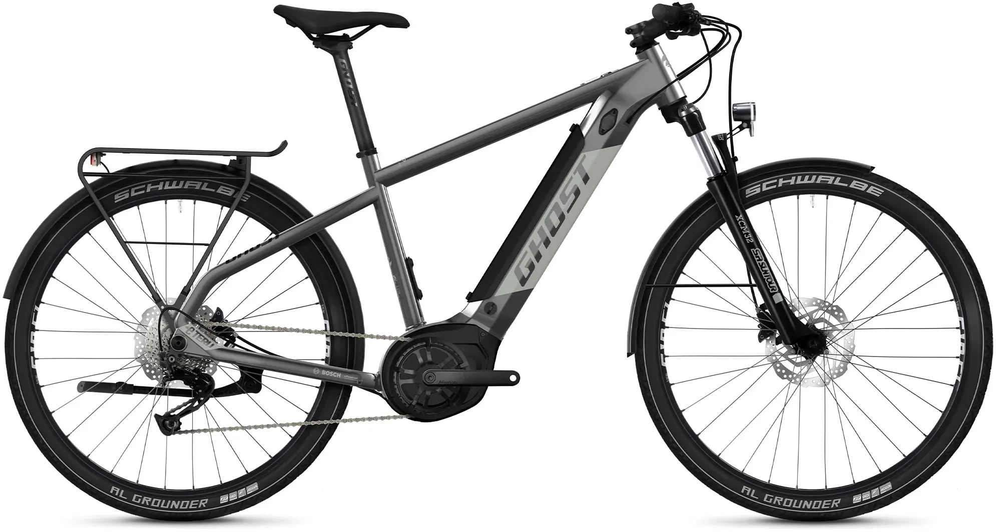 E-Bike GHOST "E-Teru B Essential EQ" E-Bikes Gr. 47cm, 27,5 Zoll (69,85cm), grau (dunkelgrau, hellgrau) Pedelec, Elektrofahrrad für Damen u. Herren