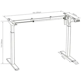 VCM my office Lona elektrisch höhenverstellbarer Schreibtisch weiß rechteckig, T-Fuß-Gestell schwarz 110,0 x 80,0 cm