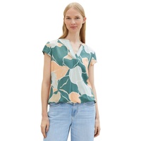 Tom Tailor Damen Kurzarm-Bluse mit Muster , abstract flower