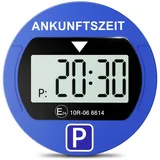 Warmfay® Elektronische Parkscheibe mit Zulassung vom KBA, Automatische Digitale Parkscheibe Elektrisch mit Batterie, Elektrische Parkuhr Auto mit 2 Displays & Nachtparkmodus & Vielseitig (1, Blau)