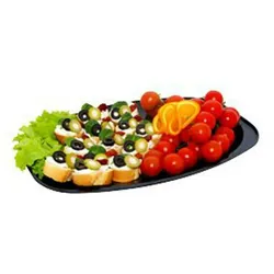 VEPATIM 30x Servierteller Party-Platte oval weiß  35 x 24,7 Größe M
