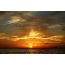 Fototapete PAPERMOON "Waikiki Beach Oahu", bunt (mehrfarbig), B:3m L:2,23m, Vlies, Tapeten
