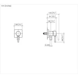 Dornbracht UP-Einhandbatterie mit Abdeckplatte für 1 Verbraucher Dark Platinum gebürstet 36046970-99