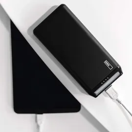 EMOS ALPHA2 Powerbank 20000mAh mit Passthrough, Ausgang 2x USB, 1x USB-C; Eingang 1x micro USB, 1x USB-C, inkl. USB-C Kabel, B0527B - schwarz