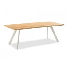 Niehoff Solid Gartentisch 280 x 95 x 76 cm Aluminium/Teak gebürstet Ivory/Holzfarben