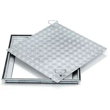 ZARGES Schachtabdeckung Stahl verzinkt 600 x 400 mm Außenmaß 760 x 560 mm