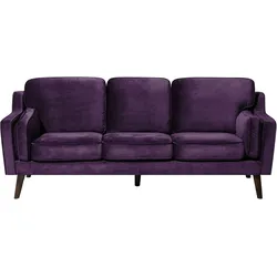 3-Sitzer Sofa Samtstoff violett LOKKA