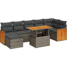 vidaXL Garten-Sofagarnitur 8-tlg. grau
