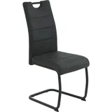 Hela Freischwinger HELA "DUNJA", schwarz (vintage anthrazit, schwarz, schwarz), B:43cm H:98cm T:58cm, 100% Polyester, Stühle, Freischwinger, Schwingstuhl; Vintage Optik; mit Griff; Rundrohrgestell