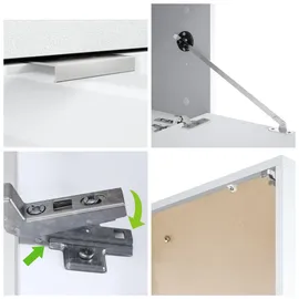 Vladon Lana Lowboard 120x29x37 cm Weiß matt/Weiß Hochglanz MDF/Spanplatte