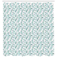 ABAKUHAUS Duschvorhang 175 x 200 cm türkis und weiß