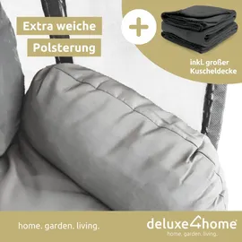 deluxe4home Hängesessel Hellgrau