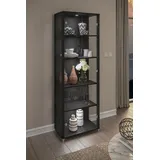 fif Möbel Vitrine OPTIMA Standvitrine, Vitrinenschrank, Glasvitrine, Sammlervitrine schwarz