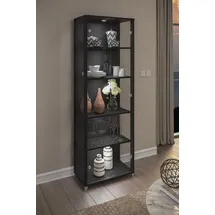 fif Möbel Vitrine OPTIMA Standvitrine, Vitrinenschrank, Glasvitrine, Sammlervitrine schwarz