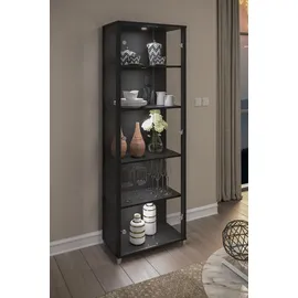 fif Möbel Vitrine OPTIMA Standvitrine, Vitrinenschrank, Glasvitrine, Sammlervitrine schwarz