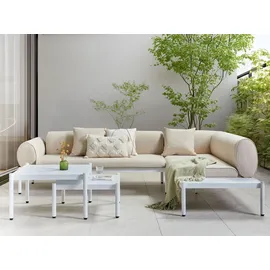 Beliani Lounge Set RASIGLIA Beige, Weiss