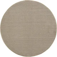 KADIMA DESIGN Teppich Schlafzimmer Unifarben Pflegeleicht Waschbar Strapazierfähig Wohnzimmer Esszimmer Rund Beige 160x160 cm – CIMA von Kadima Design