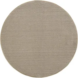 KADIMA DESIGN Teppich Schlafzimmer Unifarben Pflegeleicht Waschbar Strapazierfähig Wohnzimmer Esszimmer Rund Beige 160x160 cm – CIMA von Kadima Design
