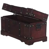 BIRENDY FD00387 Truhe, Holztruhe, Schatzkiste,Kiste, Piratenkiste, Kleinmöbel, Mit Metallbeschlägen