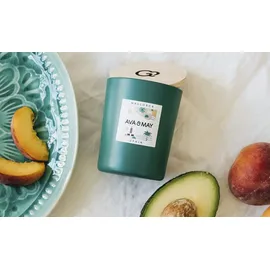 AVA & MAY Duftkerze Mallorca 490 g 10 cm türkis/petrol