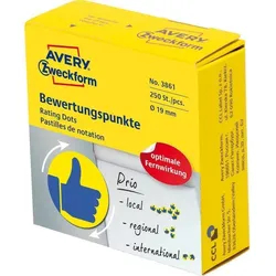 AVERY Zweckform Markierungspunkte, Daumen, gelb/blau