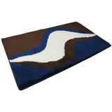 Sanwood Badteppich Linda braun-blau 70x120cm