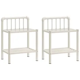 vidaXL Nachtschrank 2 Stk. 50,4 x 34,5 x 232 cm Transparent/Weiß
